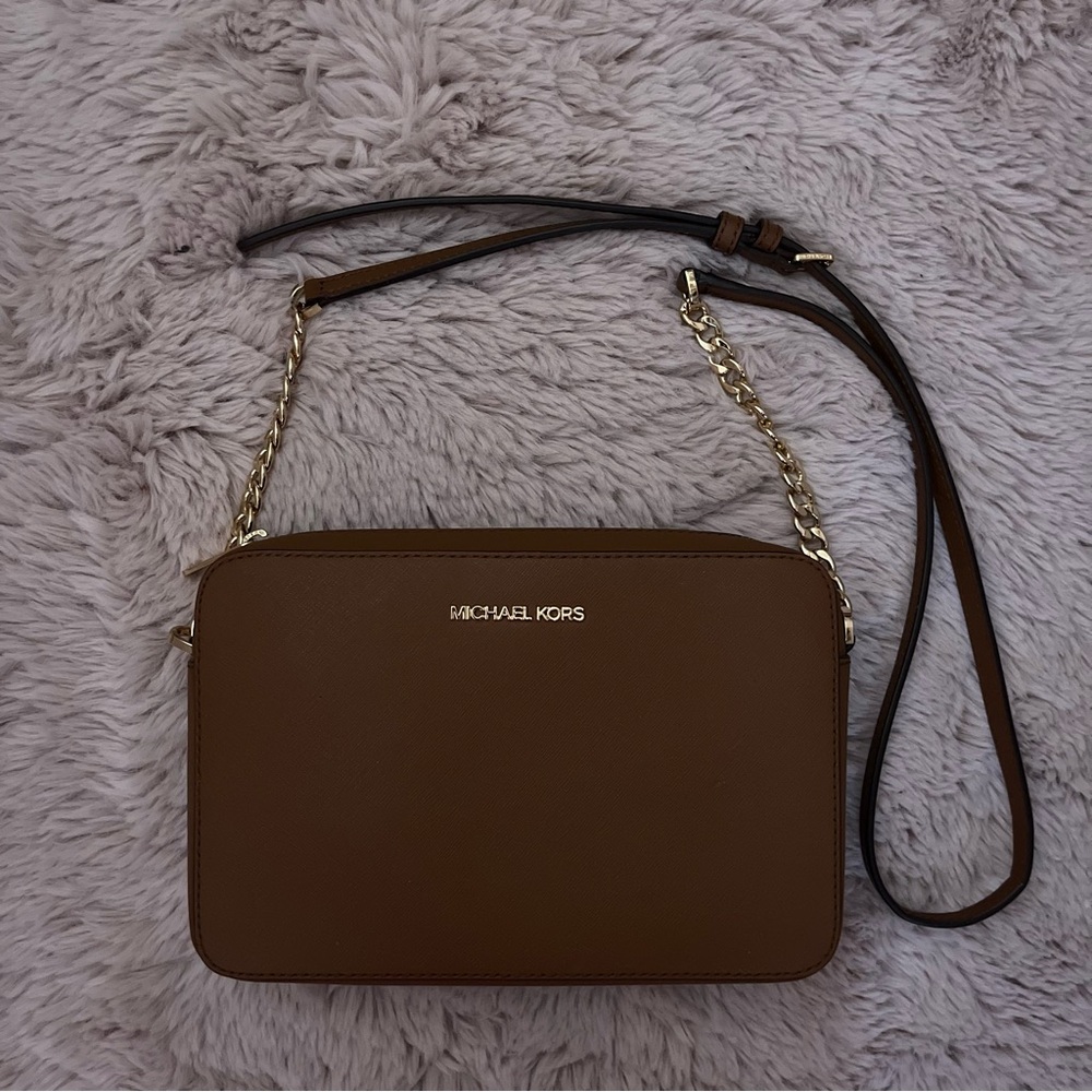 Michael Kors Jet Set Large Saffiano Leather Crossbody Bag